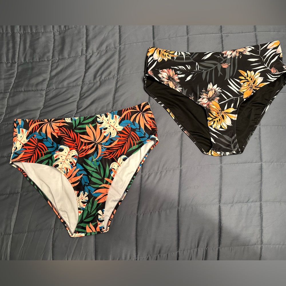 Bundle of Tropical and Floral Print Bikini Bottoms